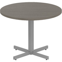 Newland Height-Adjustable Round Table, 36" L x 36" W x 29" H, 1" Top, Laminate, Brown The Estey Group