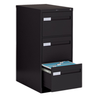 Vertical Filing Cabinet with Recessed Drawer Handles, 3 Drawers, 18.15" W x 26.56" D x 40" H, Black The Estey Group