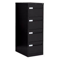 Vertical Filing Cabinet with Recessed Drawer Handles, 4 Drawers, 18.15" W x 26.56" D x 52" H, Black The Estey Group