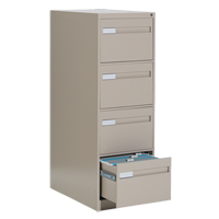 Vertical Filing Cabinet with Recessed Drawer Handles, 4 Drawers, 18.15" W x 26.56" D x 52" H, Beige The Estey Group