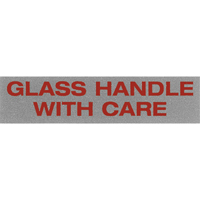 "Glass Handle with Care" Special Handling Labels, 5" L x 2" W, Black on Red The Estey Group