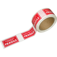Pre-Printed Message Tapes, 1-7/8" W, White on Red The Estey Group