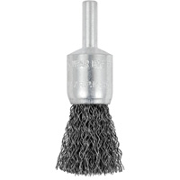 Brosse &agrave; fils cr&ecirc;p&eacute;s mont&eacute;e sur mandrin E050-12, 1/2", Fils 0,012", Tige 1/4" The Estey Group