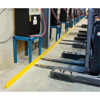 Rails protecteurs arr&ecirc;ts de charge avec ancrage au sol, Acier, 48" lo x 5" h, Jaune The Estey Group