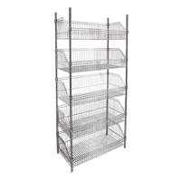 Wire Basket Shelving Unit, 5 Tiers, 36" W x 74" H x 18" D The Estey Group