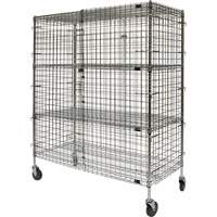 Security Cart, Chrome Plated, 60" x 69" x 24", 500 lbs. Capacity The Estey Group