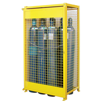 Gas Cylinder Cabinets, 10 Cylinder Capacity, 44" W x 30" D x 74" H, Yellow The Estey Group
