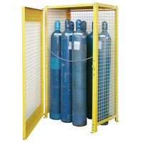 Gas Cylinder Cabinets, 10 Cylinder Capacity, 44" W x 30" D x 74" H, Yellow The Estey Group