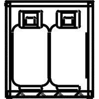 Aluminum LPG Cylinder Locker Storage, 4 Cylinder Capacity, 30" W x 32" D x 33-1/2" H, Silver The Estey Group