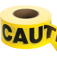 Barricade Tape, English, 3" W x 1000' L, 2 mils, Black on Yellow The Estey Group