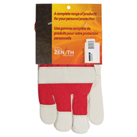Gants d'ajusteur rouge & blanc doubl&eacute;s pour l'hiver de premi&egrave;re qualit&eacute;, Grand, Paume en Cuir fleur de vache, Doublure en Boa The Estey Group