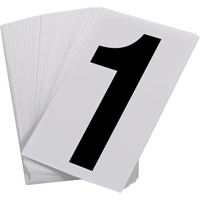 Num&eacute;ros autocollants, 1, 3-1/2" h, Noir sur blanc The Estey Group