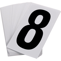 Num&eacute;ros autocollants, 8, 3-1/2" h, Noir sur blanc The Estey Group