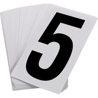 Num&eacute;ros autocollants, 5, 3-1/2" h, Noir sur blanc The Estey Group