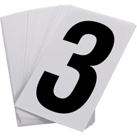 Num&eacute;ros autocollants, 3, 3-1/2" h, Noir sur blanc The Estey Group
