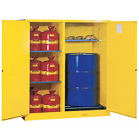 Armoires Sure-Grip EX s&eacute;curitaires &agrave; double fonction, Capacit&eacute; de 115 gal. US, 13 barils, Jaune The Estey Group