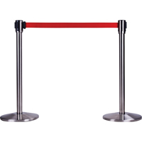 Poteau r&eacute;cepteur pour barri&egrave;res sur pieds pour le contr&ocirc;le des foules, Hauteur de 35", Acier inoxydable The Estey Group