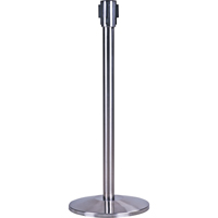 Poteau r&eacute;cepteur pour barri&egrave;res sur pieds pour le contr&ocirc;le des foules, Hauteur de 35", Acier inoxydable The Estey Group