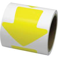 Coloured Floor Marking Decals, Arrow, 4" L x 4" W, Yellow, Vinyl The Estey Group