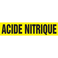 "Acid Nitrique" Pipe Marker, Self-Adhesive, 4" H x 24" W, Black on Yellow The Estey Group
