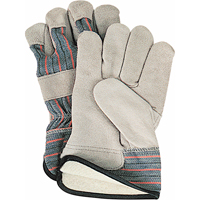 Gants d'ajusteur doubl&eacute;s pour l'hiver, Grand, Paume en Cuir de vache refendu, Doublure en Molleton de coton The Estey Group
