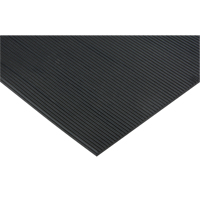Tapis &agrave; nervures fines, Essuie-pieds, 2' x 75' x 1/8", Noir The Estey Group
