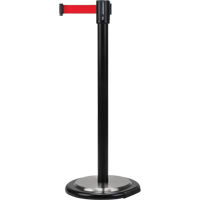 Free-Standing Crowd Control Barrier, Steel, 35" H, Red Tape, 12' Tape Length The Estey Group