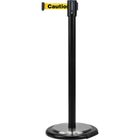 Free-Standing Crowd Control Barrier, Steel, 35" H, Yellow Tape, 7' Tape Length The Estey Group