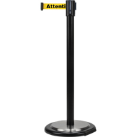 Free-Standing Crowd Control Barrier, Steel, 35" H, Yellow Tape, 7' Tape Length The Estey Group
