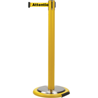 Free-Standing Crowd Control Barrier, Steel, 35" H, Yellow Tape, 7' Tape Length The Estey Group