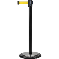 Free-Standing Crowd Control Barrier, Steel, 35" H, Yellow Tape, 7' Tape Length The Estey Group