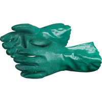 Chemstop Gloves with Crushed Ceramic-Powder Grip Finish, Size Medium/8, 12" L, Nitrile, Cotton Jersey Inner Lining, 40-mil The Estey Group