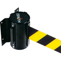 Wall Mount Barrier, Steel, Screw Mount, 7', Black/Yellow Tape The Estey Group