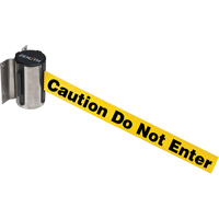Wall Mount Barrier, Steel, Screw Mount, 7', Yellow Tape The Estey Group