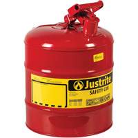 Bidons s&eacute;curitaires, Type I, Acier, 5 gal. US, Rouge, Homologu&eacute; FM/List&eacute; UL/ULC The Estey Group