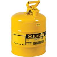 Bidons s&eacute;curitaires, Type I, Acier, 5 gal. US, Jaune, Homologu&eacute; FM/List&eacute; UL/ULC The Estey Group