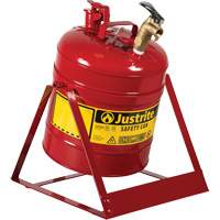Bidon avec robinet s&eacute;curitaires pour laboratoires, Type I, Acier, 5 gal. US, Rouge, Homologu&eacute; FM The Estey Group