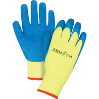 Gants haute visibilit&eacute; doubl&eacute;s d'acrylique & enduits de caoutchouc, 10/T-Grand, R&ecirc;vetement Latex de caoutchouc, Calibre 7, Enveloppe en Tissu &eacute;ponge The Estey Group