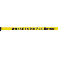 Tape Cassette for Build-Your-Own Crowd Control Barriers, Attention ne pas entrer, 7', Yellow Tape The Estey Group