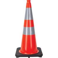 C&ocirc;ne de signalisation, 28", Orange, Bande(s) r&eacute;fl&eacute;chissante(s) 4" & 6" The Estey Group
