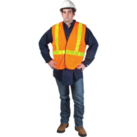 5-Point Tear-Away Traffic Safety Vest, High Visibility Orange, Medium, Polyester The Estey Group