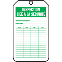 Inspection Tags, Cardstock, 3-1/8" W x 5-7/8" H, French The Estey Group