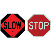 Double-Sided "Stop/Slow" Traffic Control Sign, Plastic, Bolt-On The Estey Group
