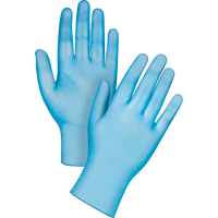 Gants jetables de calibre m&eacute;dical, Grand, Vinyle, 4,5 mils, Sans poudre, Bleu, Classe 2 The Estey Group