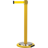 Free-Standing Crowd Control Barrier, Steel, 35" H, Yellow Tape, 7' Tape Length The Estey Group