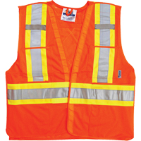 Traffic Safety Vest, High Visibility Orange, Medium/Small, Polyester The Estey Group