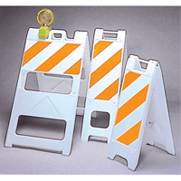Barricades, Folding, 13" L x 45" H, Orange/White The Estey Group