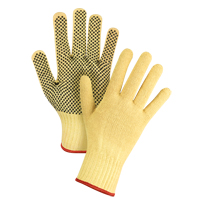 Gants tricot&eacute;s sans couture &agrave; pois, Taille Petit/7, Calibre 7, Rev&ecirc;tement PVC, Enveloppe en Kevlar, ASTM ANSI niveau A2/EN 388 niveau 3 The Estey Group