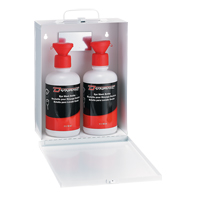Dynamic Eyewash Station with Empty Bottles, Double The Estey Group