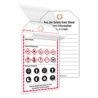 &eacute;tiquettes auto-plastifiantes pour le milieu de travail, Papier cartonn&eacute;, 3-3/8" la x 5-3/4" h, Anglais The Estey Group